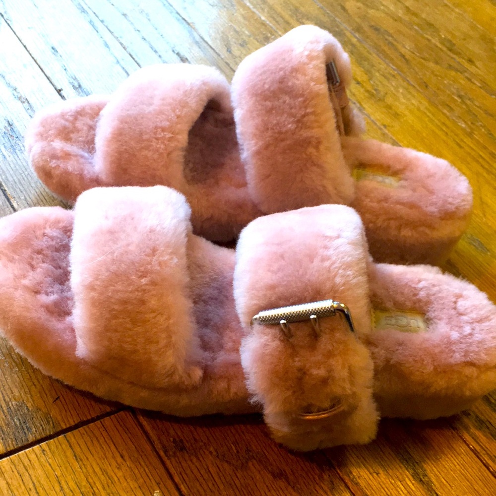 Comfy and adorable pink UGG slippers, size 10, never worn
